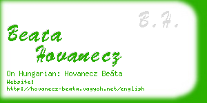 beata hovanecz business card