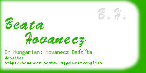 beata hovanecz business card